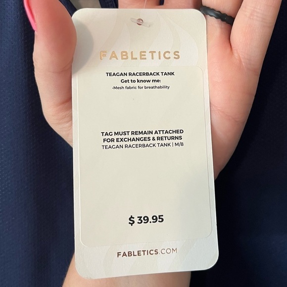 Fabletics NWT Teagan Racerback Tank Top Abyss Blue Size Medium - Picture 8 of 10